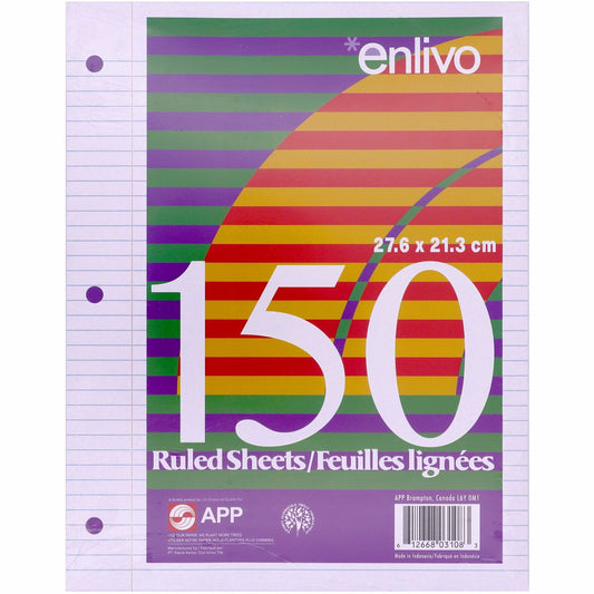 APP Loose-Leaf Paper, 7mm Ruled, 150 Sheets