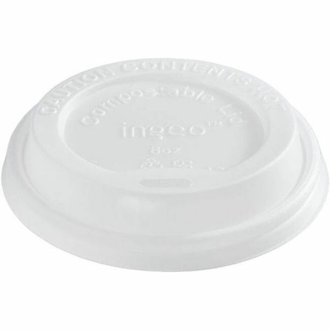 Eco Guardian CPLA Lid for 8 oz Paper Cups, Compostable, Qty 50