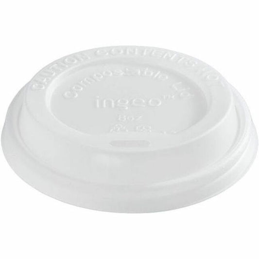 Eco Guardian CPLA Lid for 8 oz Paper Cups, Compostable, Qty 50