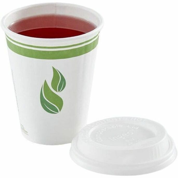 Eco Guardian CPLA Lid for 8 oz Paper Cups, Compostable, Qty 50 - EG-P-CPLA-K08LID