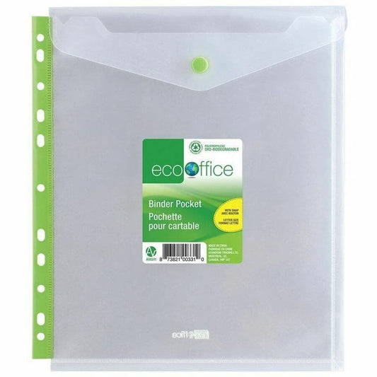EcoOffice Poly Binder Pocket with Snap, Top Load