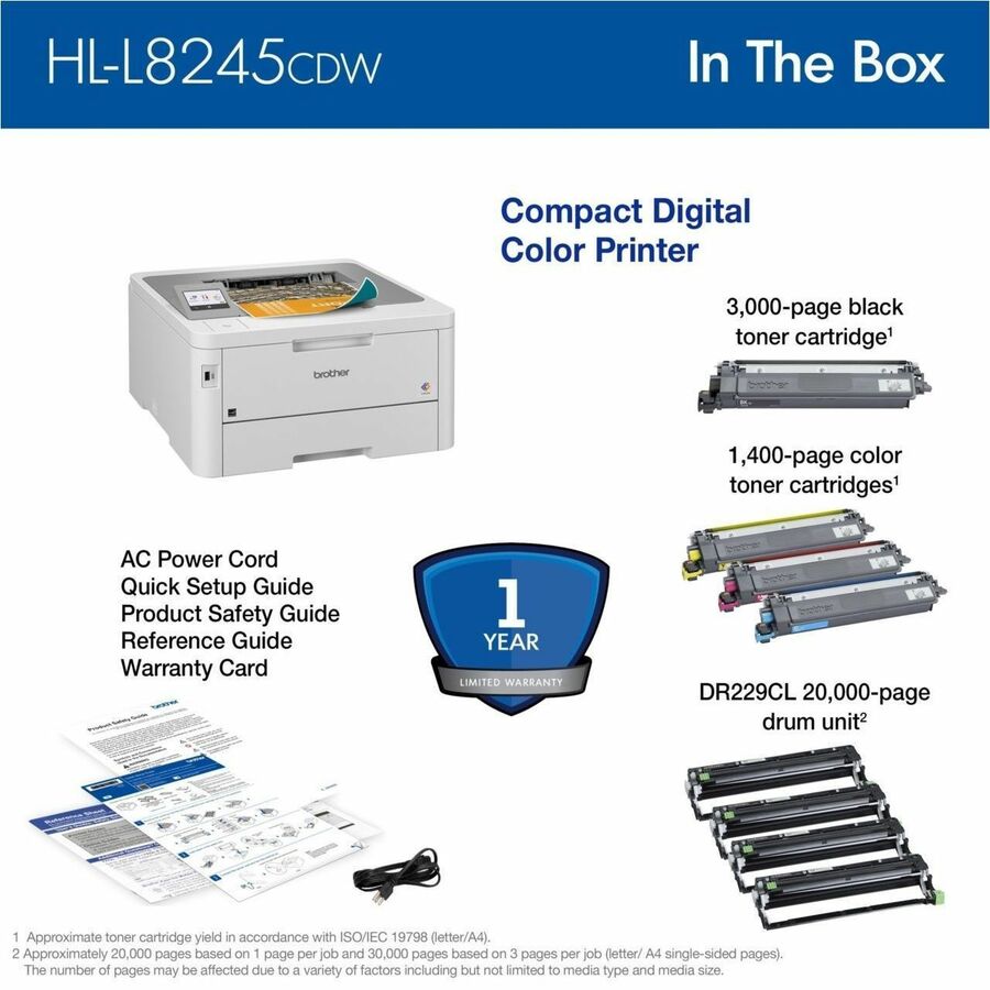 Brother HL-L8245CDW Desktop Wireless Laser Printer - Color - HLL8245CDW