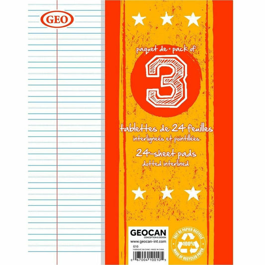 GEO Small Writing Pads, Pack of 3