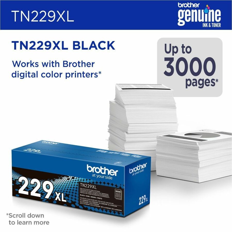 Brother Original High Yield Laser Toner Cartridge - Black - 1 Each - TN229XLBK