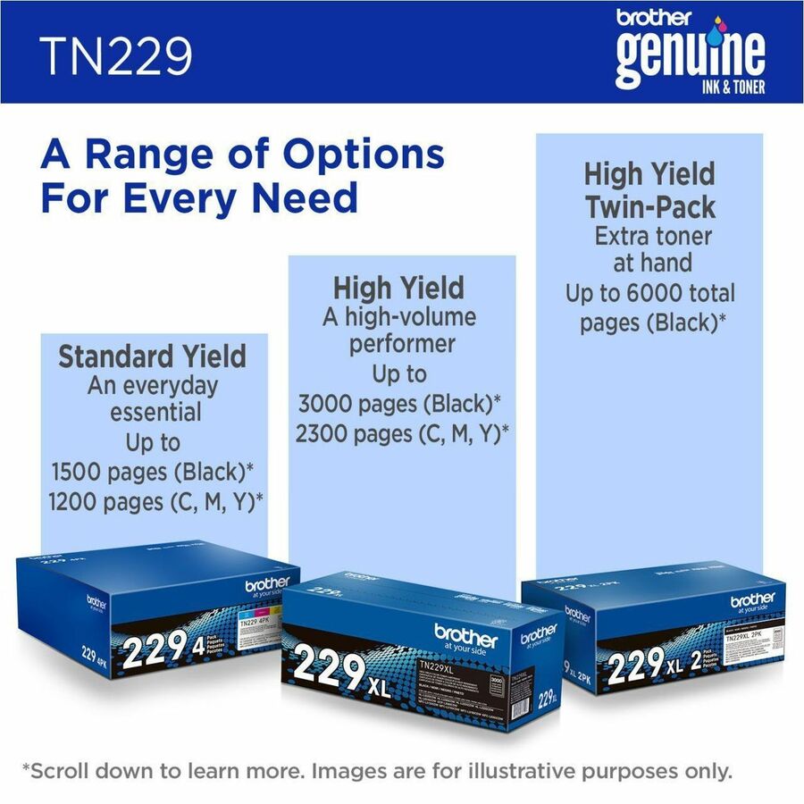 Brother Original Standard Yield Laser Toner Cartridge - Yellow - 1 Each - TN229Y