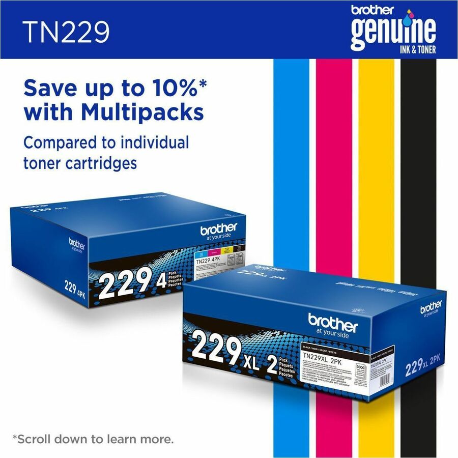 Brother Original Standard Yield Laser Toner Cartridge - Yellow - 1 Each - TN229Y