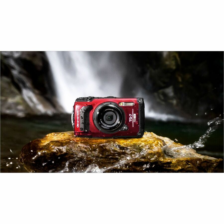 Olympus OM SYSTEM TG-7 12 Megapixel Compact Camera - Black, Red - V110030RU000