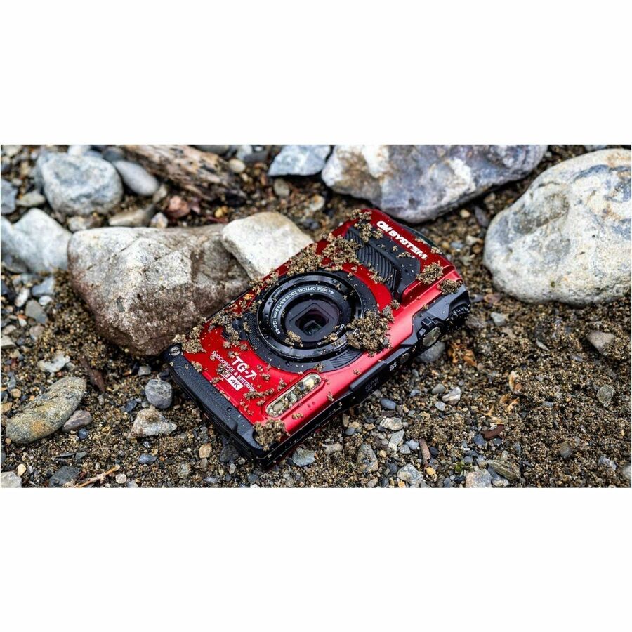 Olympus OM SYSTEM TG-7 12 Megapixel Compact Camera - Black, Red - V110030RU000