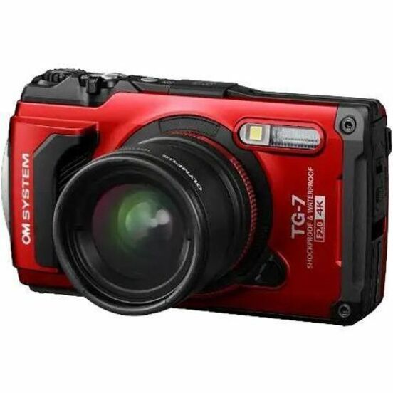 Olympus OM SYSTEM TG-7 12 Megapixel Compact Camera - Black, Red - V110030RU000