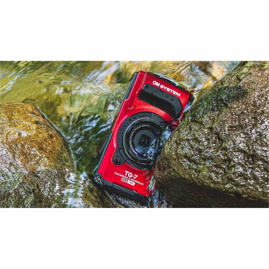 Olympus OM SYSTEM TG-7 12 Megapixel Compact Camera - Black, Red - V110030RU000