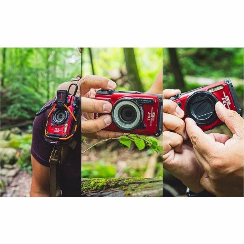 Olympus OM SYSTEM TG-7 12 Megapixel Compact Camera - Black, Red - V110030RU000