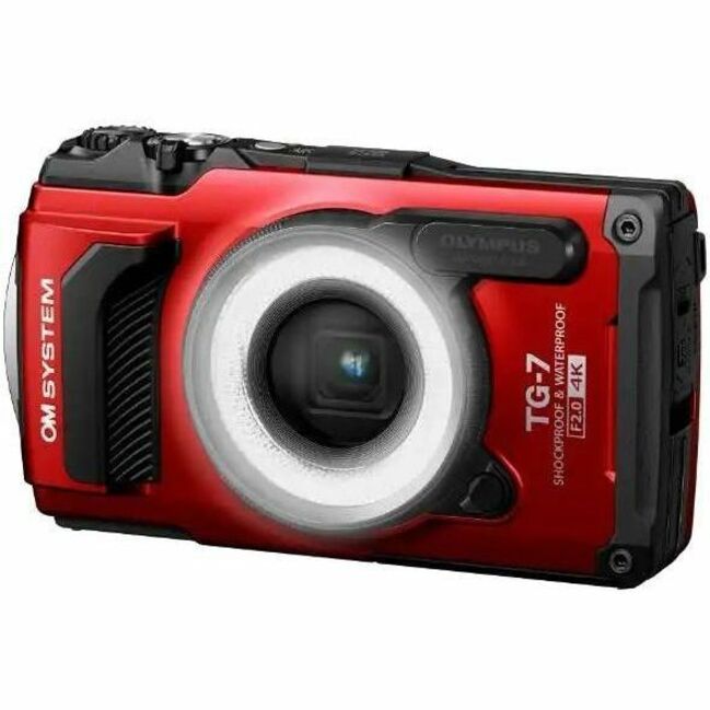 Olympus OM SYSTEM TG-7 12 Megapixel Compact Camera - Black, Red - V110030RU000