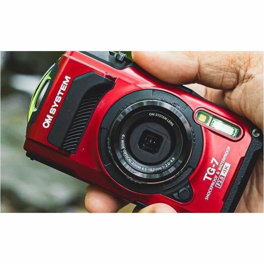 Olympus OM SYSTEM TG-7 12 Megapixel Compact Camera - Black, Red - V110030RU000
