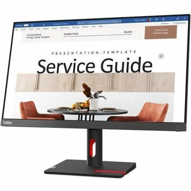 Lenovo ThinkVision S24i-30 24" Class Full HD LED Monitor - 16:9 - Raven Black - 63DEKAR3US