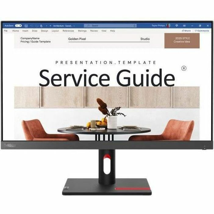 Lenovo ThinkVision S24i-30 24" Class Full HD LED Monitor - 16:9 - Raven Black - 63DEKAR3US
