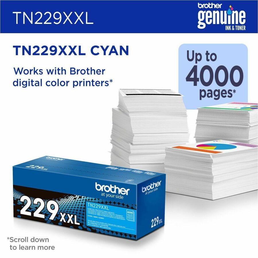 Brother Original Super High Yield Laser Toner Cartridge - Cyan - 1 Each - TN229XXLC