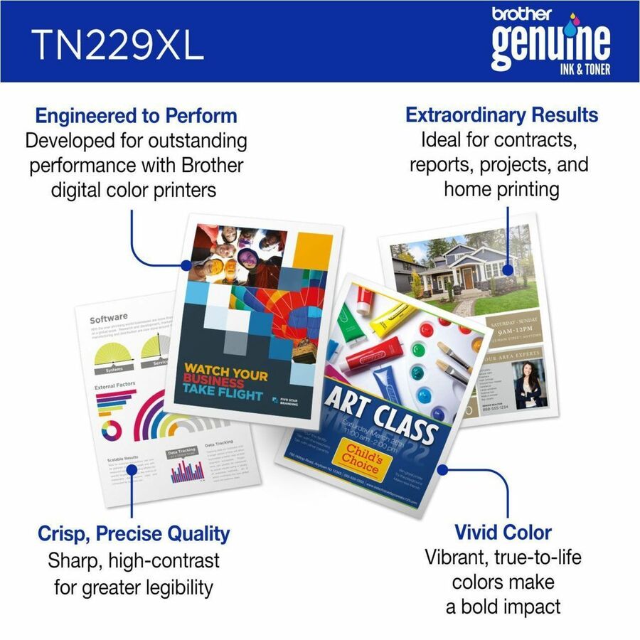 Brother Original High Yield Laser Toner Cartridge - Cyan - 1 Each - TN229XLC