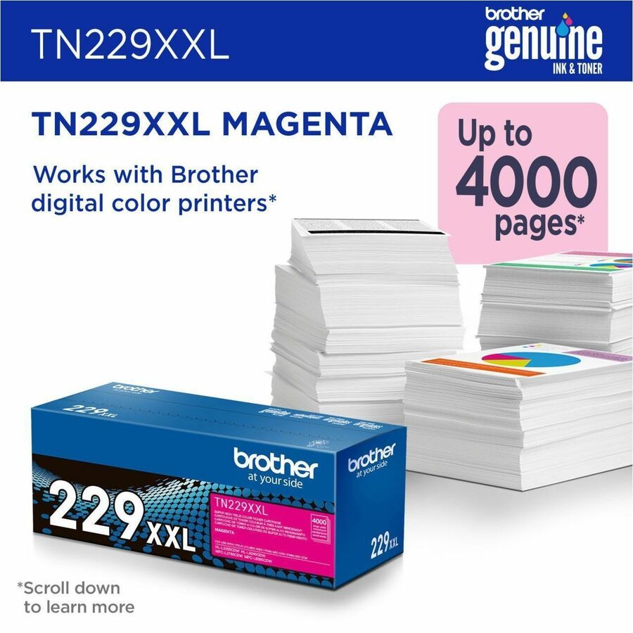 Brother Original Super High Yield Laser Toner Cartridge - Magenta - 1 Each - TN229XXLM