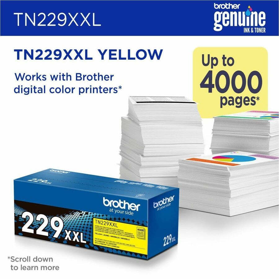 Brother Original Super High Yield Laser Toner Cartridge - Yellow - 1 Each - TN229XXLY