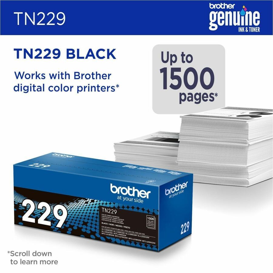 Brother Original Standard Yield Laser Toner Cartridge - Black - 1 Each - TN229BK