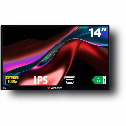 Verbatim PM-14 14" Class Full HD LCD Monitor - 16:9 - Black