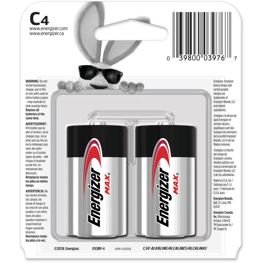 Energizer C Cell Alkaline Battery - E93BP-4