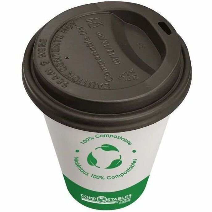 Globe Single Wall Hot/Cold Compostable Paper Cups - 10 Oz / White - 6053
