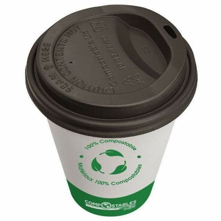 Globe Single Wall Hot/Cold Compostable Paper Cups - 8 Oz / White - 6052