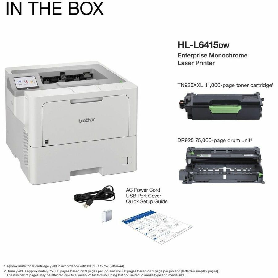 Brother HL-L6415DW Desktop Wireless Laser Printer - Monochrome - HL-L6415DW