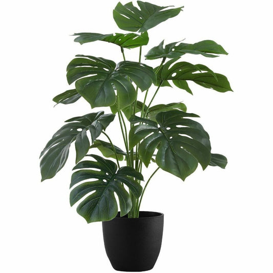 Monarch Specialties Artificial Plant - 24"H / Indoor Monstera / 5" Black Pot