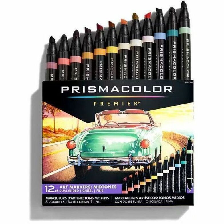 Prismacolor Premier Dual-Ended Art Marker Sets, Fine and Chisel Tip - 2173308