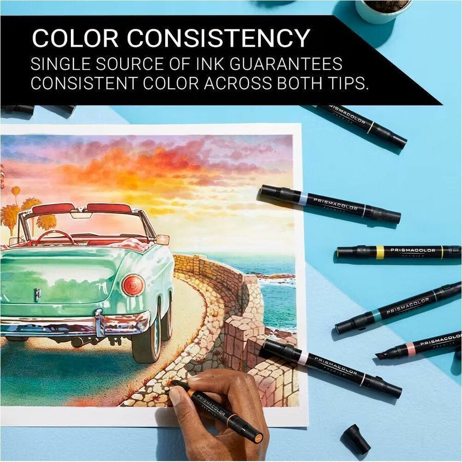Prismacolor Premier Dual-Ended Art Marker Sets, Fine and Chisel Tip - 2173308