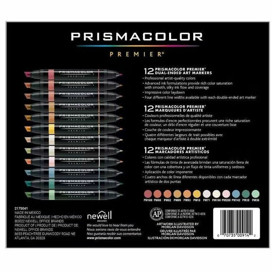 Prismacolor Premier Dual-Ended Art Marker Sets, Fine and Chisel Tip - 2173308