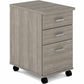 Newland Box/Box/File Mobile Pedestal, Noce Grigio