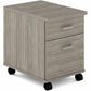 Newland Box/File Mobile Pedestal, Noce Grigio
