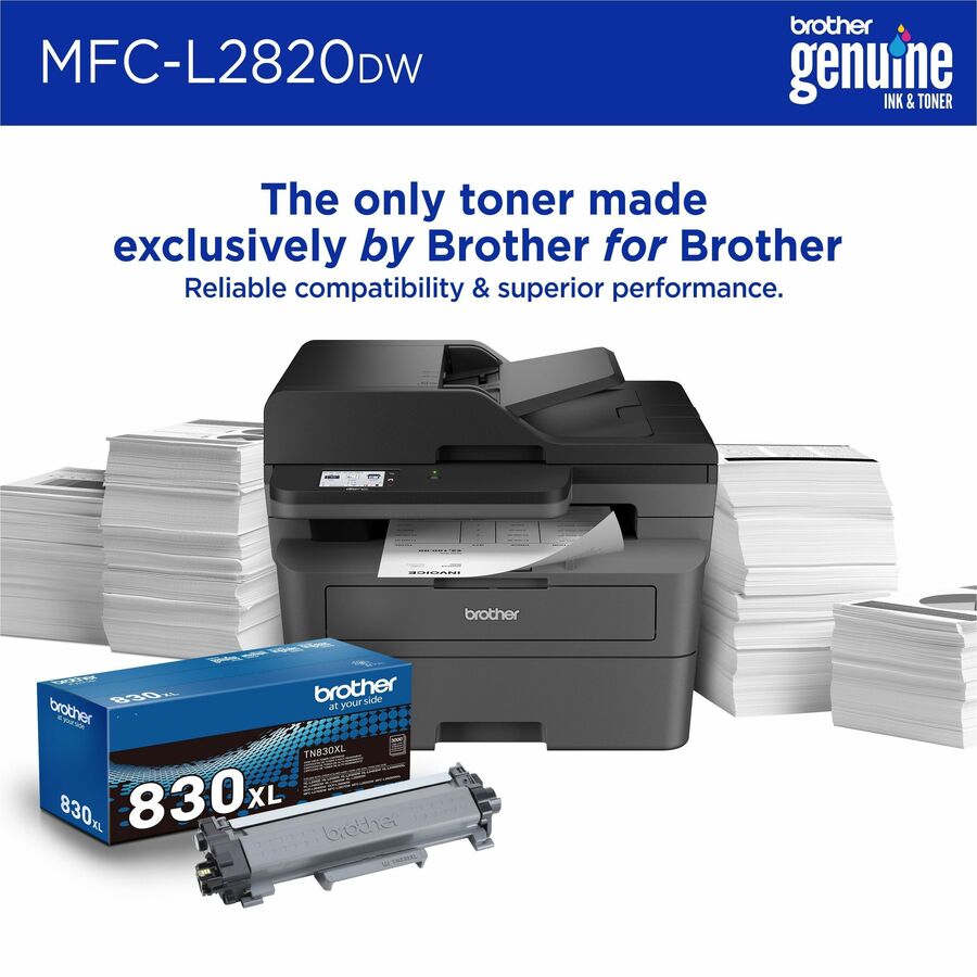 Brother MFC-L2820DW Wireless Laser Multifunction Printer - Monochrome - Gray - MFCL2820DW