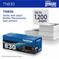 Brother Original Standard Yield Laser Toner Cartridge - Black - 1 Each - TN830