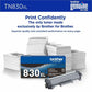 Brother Original Laser Toner Cartridge - Black - 1 Each - TN830XL