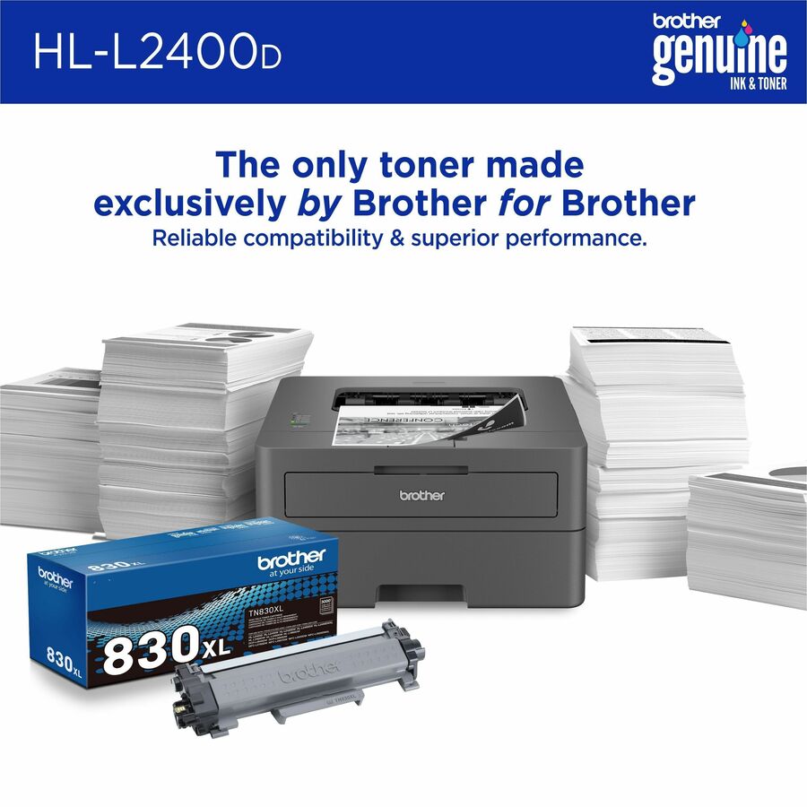 Brother HL-L2400D Desktop Wired Laser Printer - Monochrome - HLL2400D