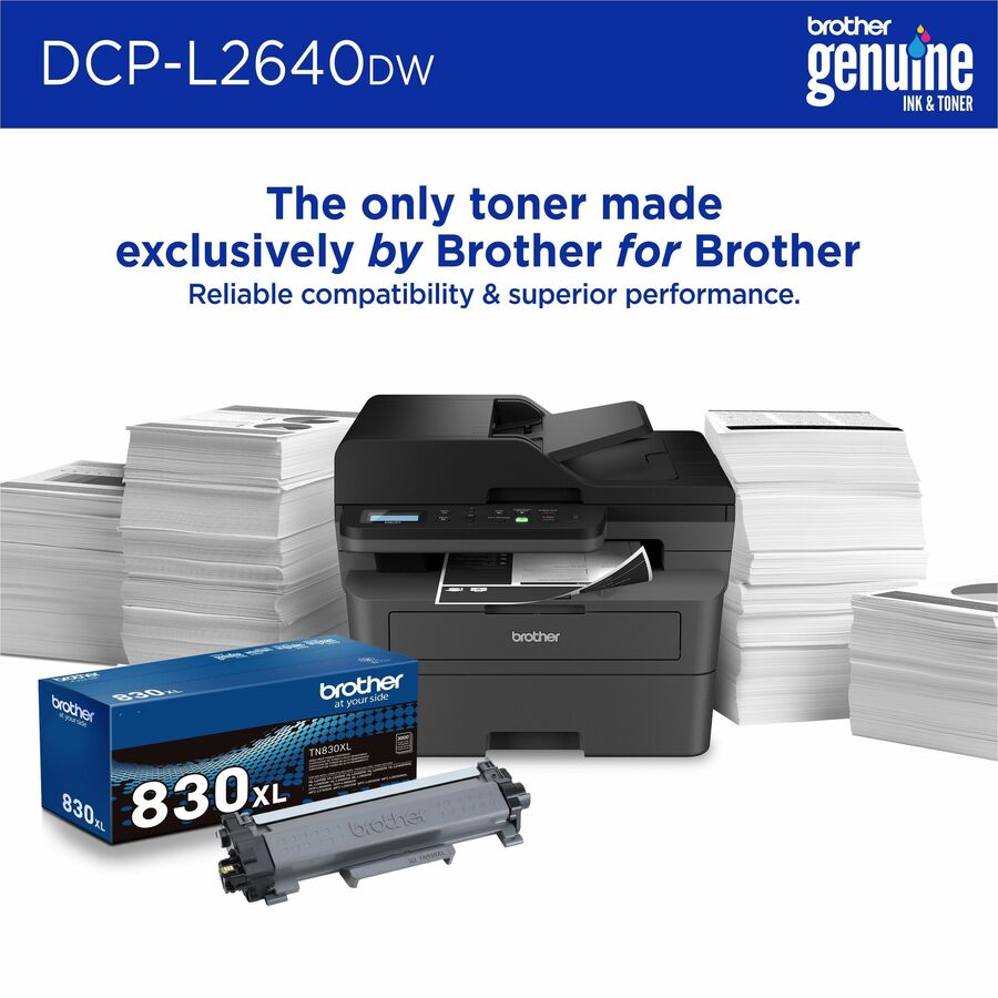Brother DCP-L2640DW Wireless Laser Multifunction Printer - Monochrome - Gray - DCPL2640DW