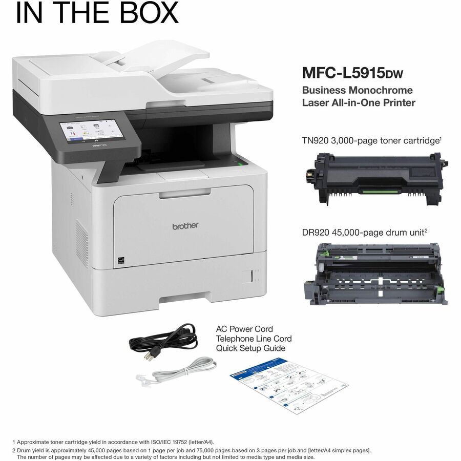 Brother MFCL5915DW Laser Multifunction Printer - Monochrome - MFCL5915DW