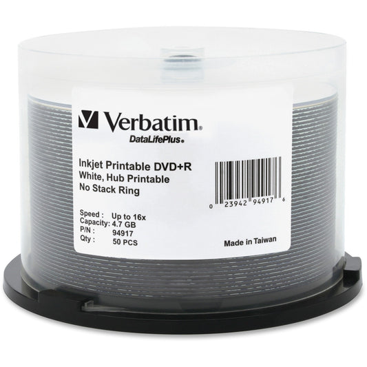 Verbatim DataLifePlus 94917 DVD Recordable Media - DVD+R - 16x - 4.70 GB - 50 / Each