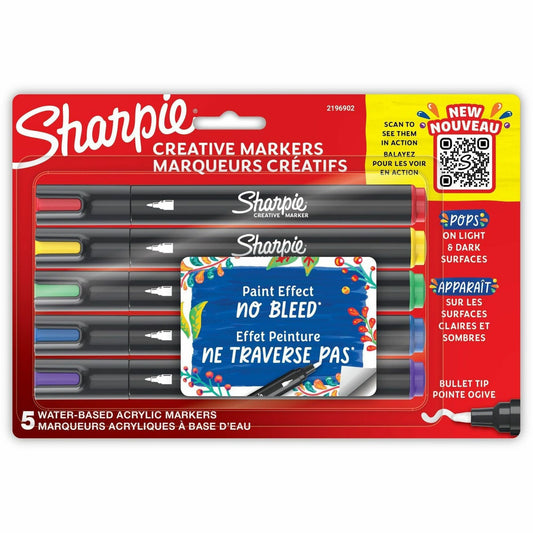 Sharpie Creative Markers, Water-Based Acrylic Markers, Bullet Tip