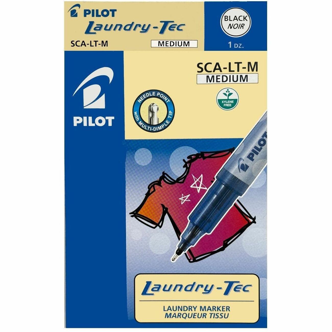 Pilot Laundry-Tec - Marker Pen - Black - Medium Tip