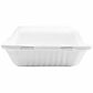 Globe 9" x 9" , 3 Compartment Storage Ware - , Microwave Safe - Oven Safe - White - Bagasse, Sugarcane Fiber Body - Square - 200/Case