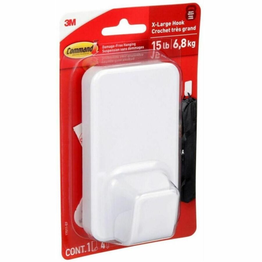 Command X-Large Adhesive Hook 15 lbs White 1/pkg - 17011-EF