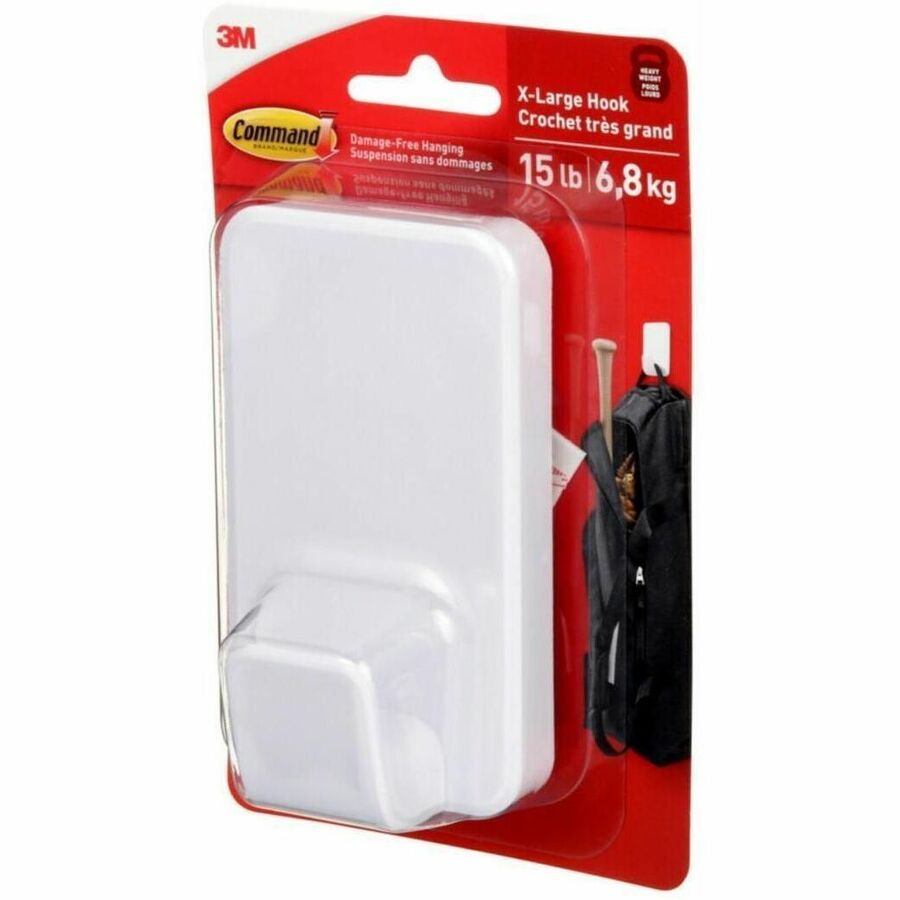 Command X-Large Adhesive Hook 15 lbs White 1/pkg - 17011-EF