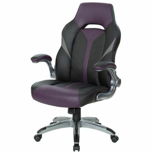 OSP Furniture Black Leather Gaming Chair