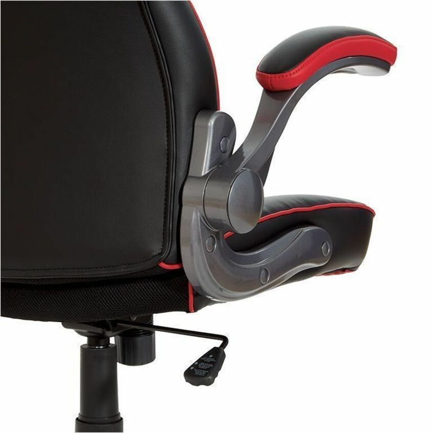 OSP Furniture Black Leather Gaming Chair - ORN25-RD