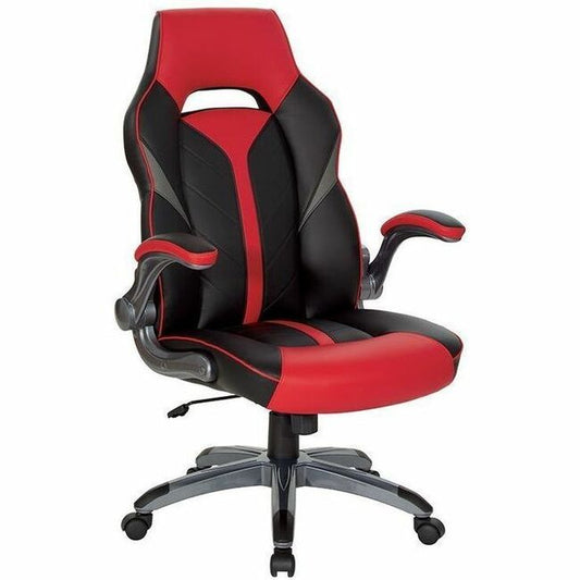 OSP Furniture Black Leather Gaming Chair